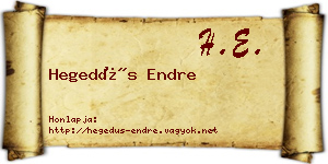 Hegedűs Endre névjegykártya